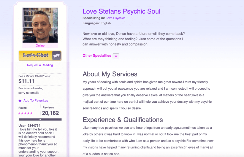 Love Stefan Psychic Profile